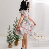 Aura Poplin Dress in Holiday Plaid
