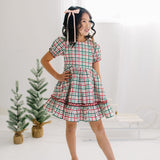 Aura Poplin Dress in Holiday Plaid