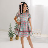 Aura Poplin Dress in Holiday Plaid