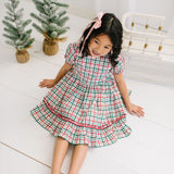 Aura Poplin Dress in Holiday Plaid