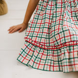Aura Poplin Dress in Holiday Plaid