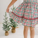 Aura Poplin Dress in Holiday Plaid