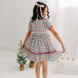 Aura Poplin Dress in Holiday Plaid