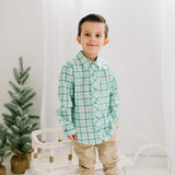 Boys Button Down in Winter Plaid