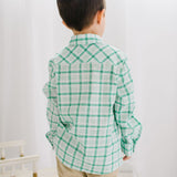 Boys Button Down in Winter Plaid