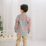 Boys Button Down in Holiday Plaid