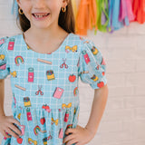 Puff Leggy Romper in Back To School