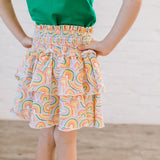 Ruffle Skirt in Primary Rainbow