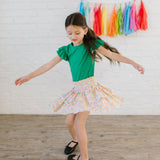 Ruffle Skirt in Primary Rainbow