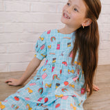 Puff Leggy Romper in Back To School