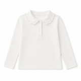 Classic Ruffled Collar Polo Long Sleeve