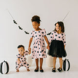 Puffed Rosie Romper in Black Cat