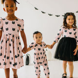 Puffed Rosie Romper in Black Cat