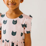 Puff Dress in Black Cat