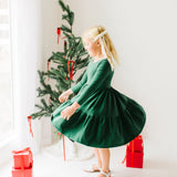 Gwendolyn Ruffle Dress in Evergreen