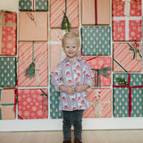 Boys Button Down in Vintage Santa