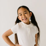 Classic Ruffled Collar Short Sleeve Polo Shirt