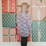 Boys Button Down in Vintage Santa