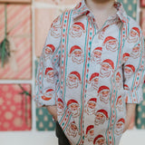 Boys Button Down in Vintage Santa