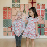 Boys Button Down in Vintage Santa