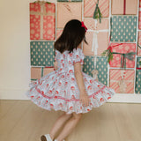 Aura Poplin Dress in Vintage Santa