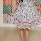 Aura Poplin Dress in Vintage Santa