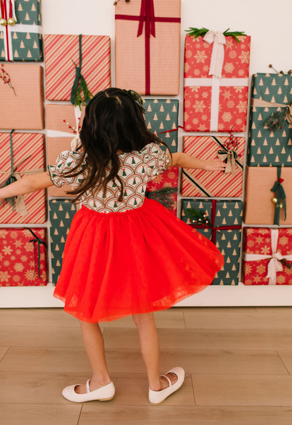 Aura Tulle Dress in Lattice Tree