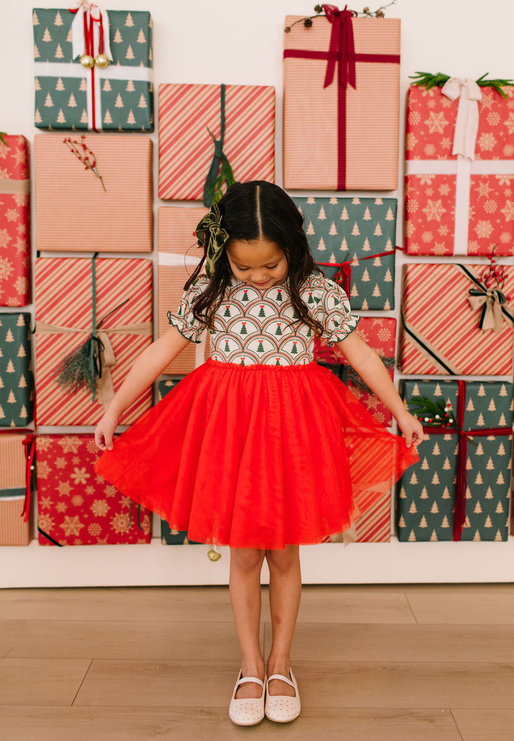 Aura Tulle Dress in Lattice Tree
