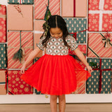 Aura Tulle Dress in Lattice Tree