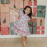 Aura Poplin Dress in Vintage Santa