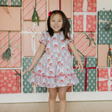 Aura Poplin Dress in Vintage Santa