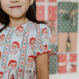Aura Poplin Dress in Vintage Santa