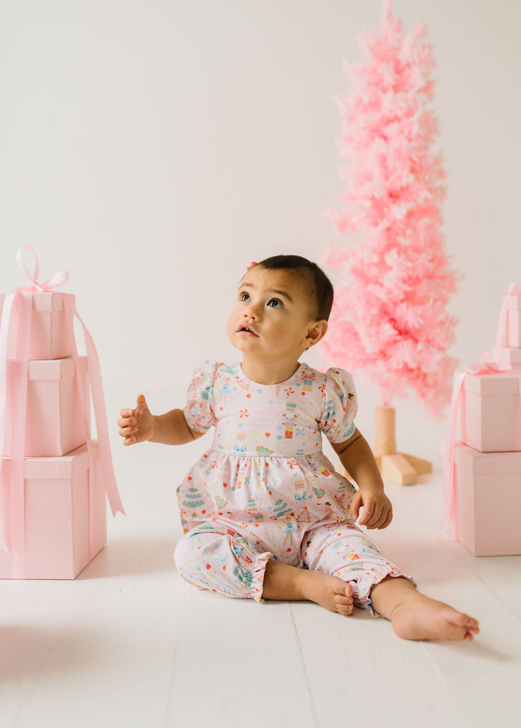 Puffed Rosie Romper in Sugar Plum