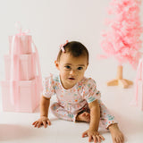 Puffed Rosie Romper in Sugar Plum