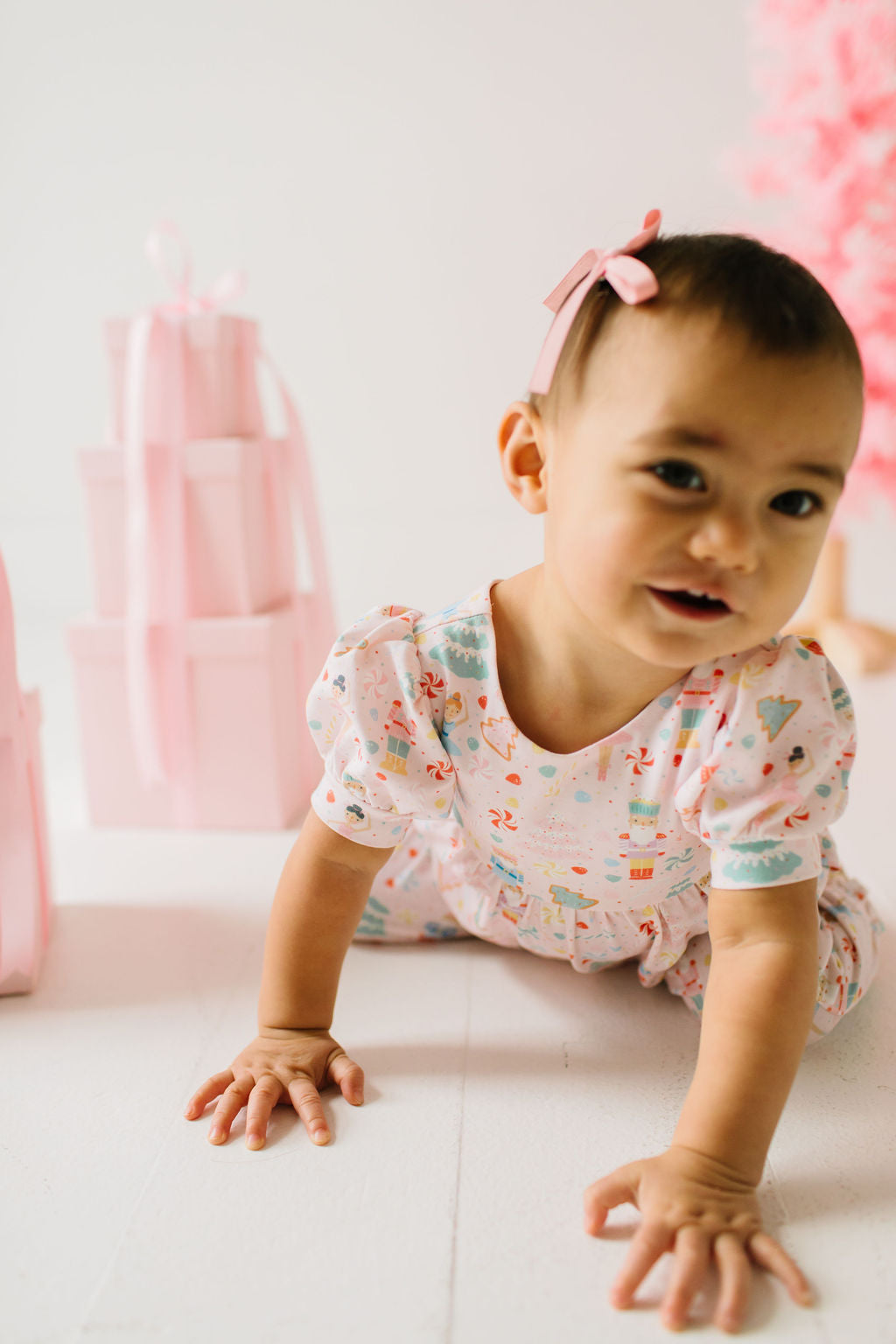 Puffed Rosie Romper in Sugar Plum