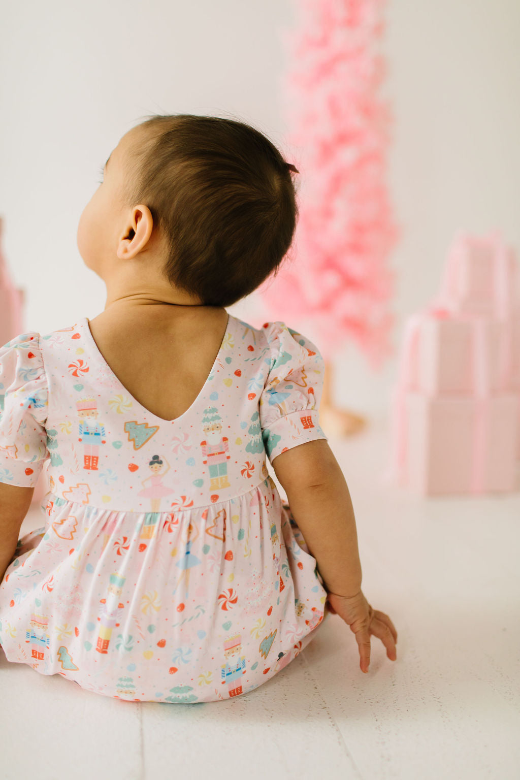 Puffed Rosie Romper in Sugar Plum