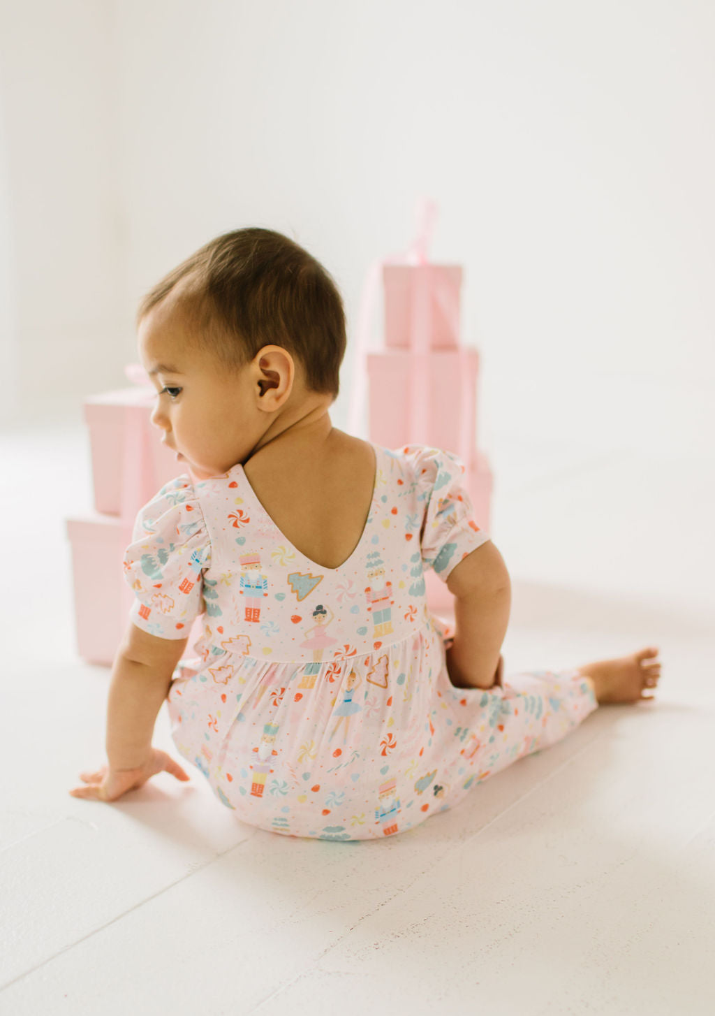 Puffed Rosie Romper in Sugar Plum