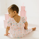 Puffed Rosie Romper in Sugar Plum