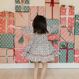 Aura Poplin Dress in Vintage Santa