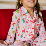 2 piece Button Up Pj Set In Cowboy Santa