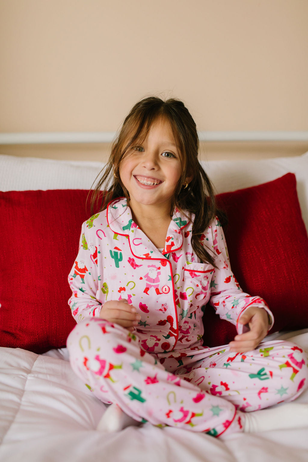 2 piece Button Up Pj Set In Cowboy Santa