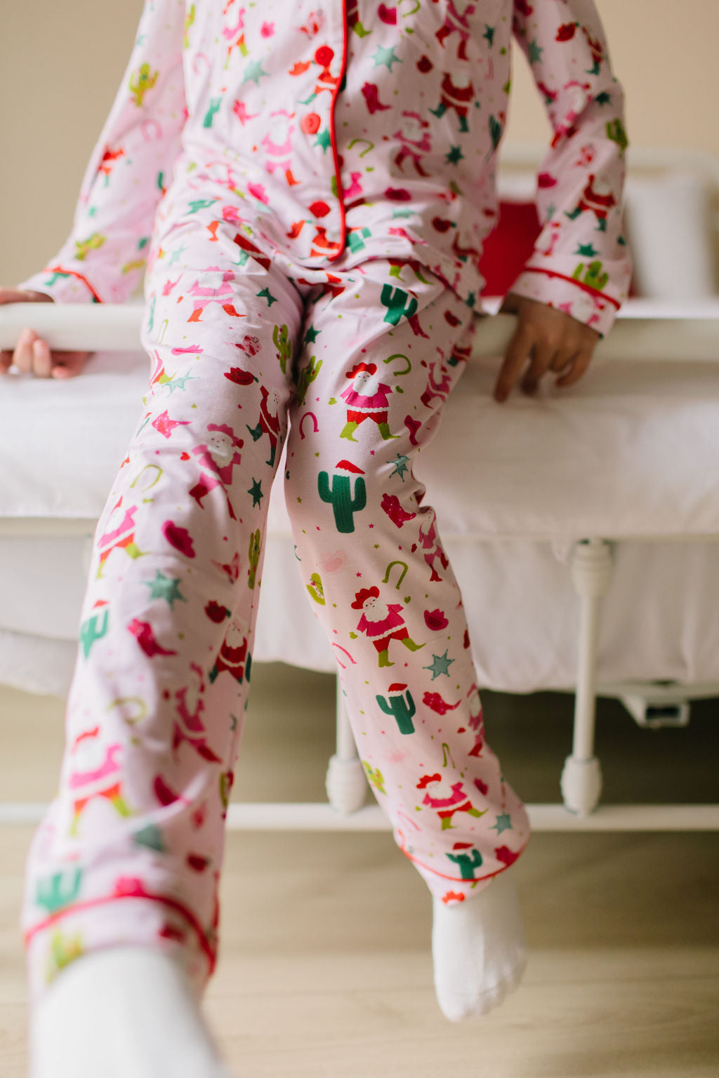 2 piece Button Up Pj Set In Cowboy Santa