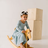 Gwendolyn Ruffle Dress in Dusty Blue