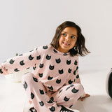 Lounge Wear Set in Black Cat