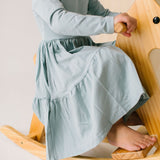 Gwendolyn Ruffle Dress in Dusty Blue