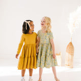 Gwendolyn Ruffle Dress in Marigold