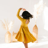 Gwendolyn Ruffle Dress in Marigold
