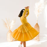 Gwendolyn Ruffle Dress in Marigold