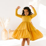 Gwendolyn Ruffle Dress in Marigold