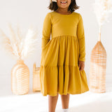 Gwendolyn Ruffle Dress in Marigold